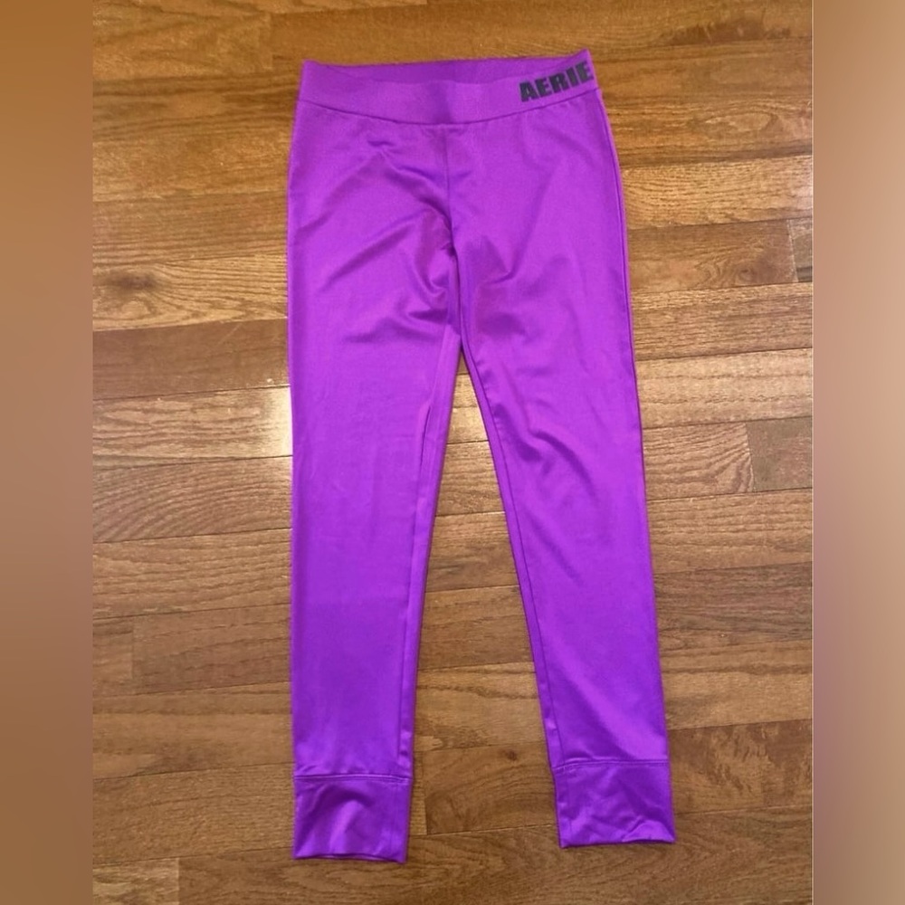Aerie Purple Leggings with Stretchy Performance Fabric